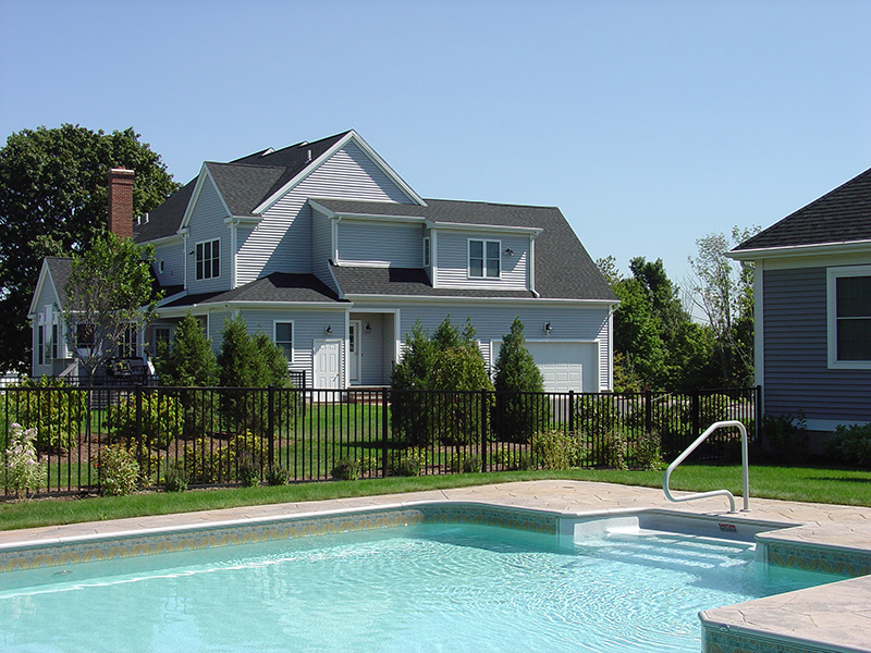Swimming pool and stamped concrete project example 130